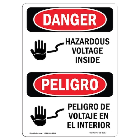 OSHA Danger, 12 Height, 18 Width, Decal